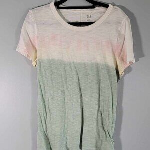 Gap tshirt in ombre colours white, peach, yellow and green. GUC